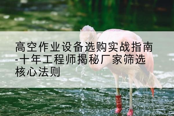 池州剪叉式升降机厂家-高空作业设备选购实战指南-十年工程师揭秘厂家筛选核心法则