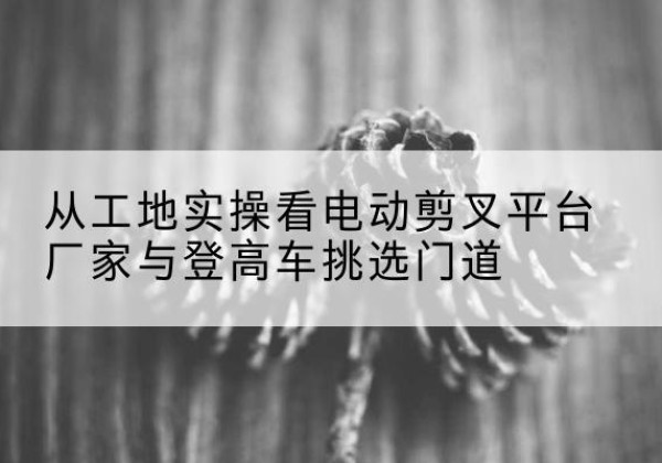 池州电动剪叉升降平台厂家-从工地实操看电动剪叉平台厂家与登高车挑选门道